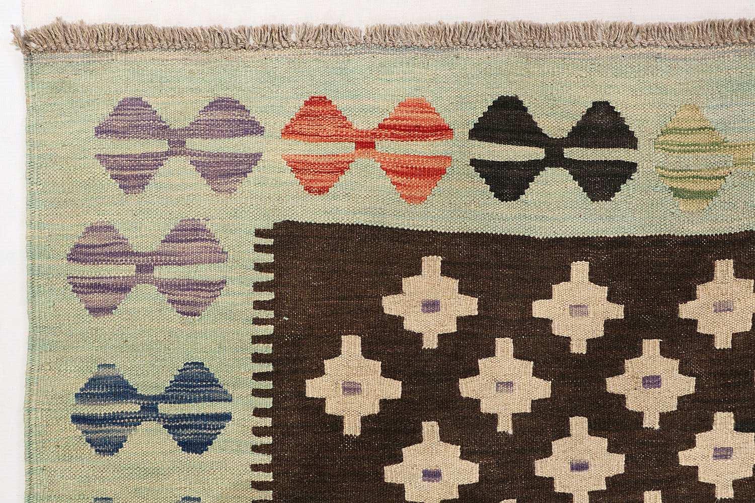 5' 6" X 8' Multy Handmade Veggie Dye Kilim Rug Rectangular
