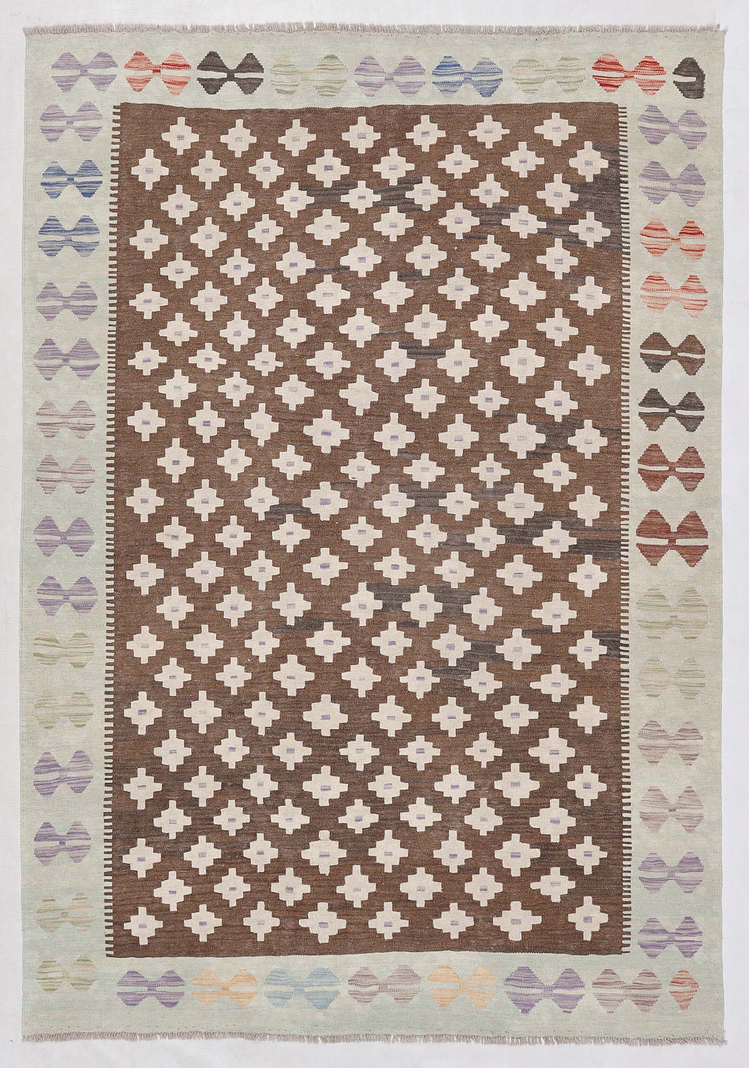 5' 6" X 8' Multy Handmade Veggie Dye Kilim Rug Rectangular