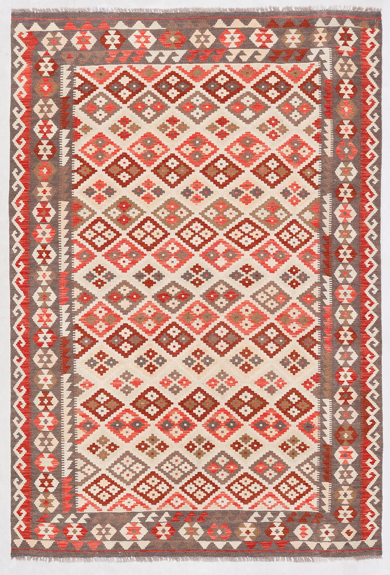 5' 6" X 8' Multy Handmade Veggie Dye Kilim Rug Rectangular