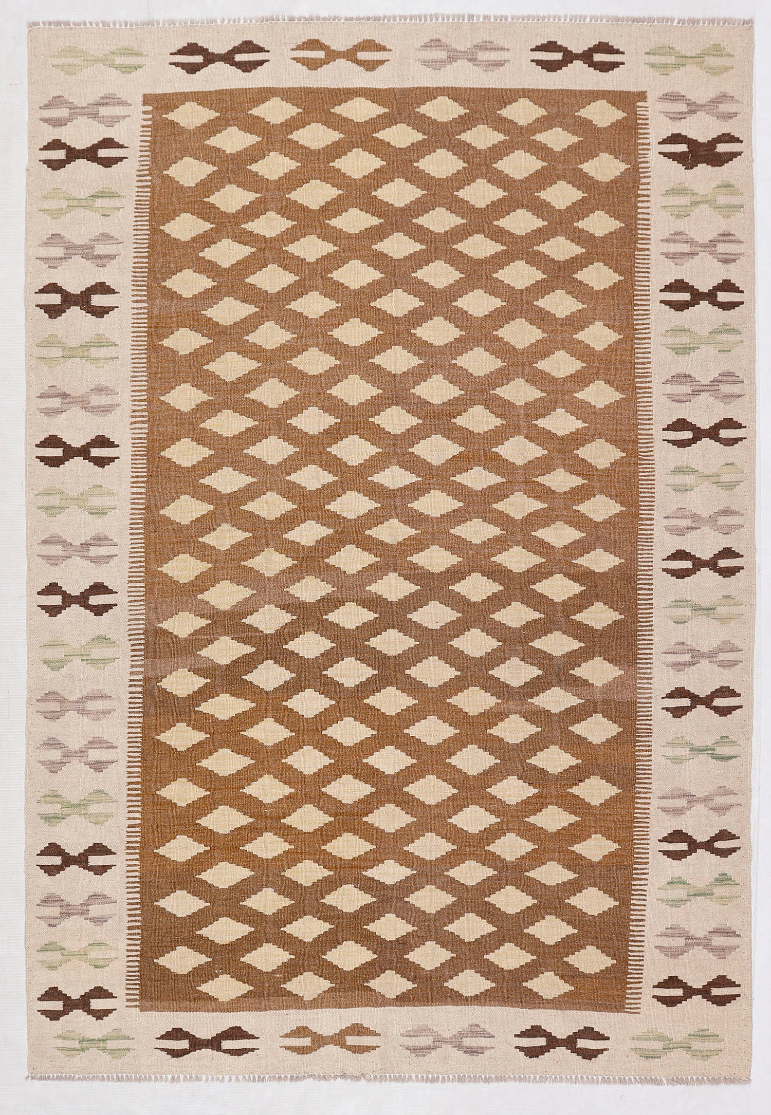 5' 6" X 8' Multy Handmade Veggie Dye Kilim Rug Rectangular