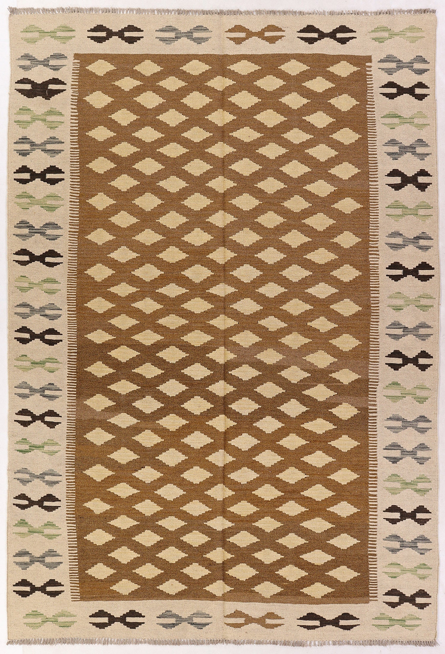 5' 6" X 8' Multy Handmade Veggie Dye Kilim Rug Rectangular