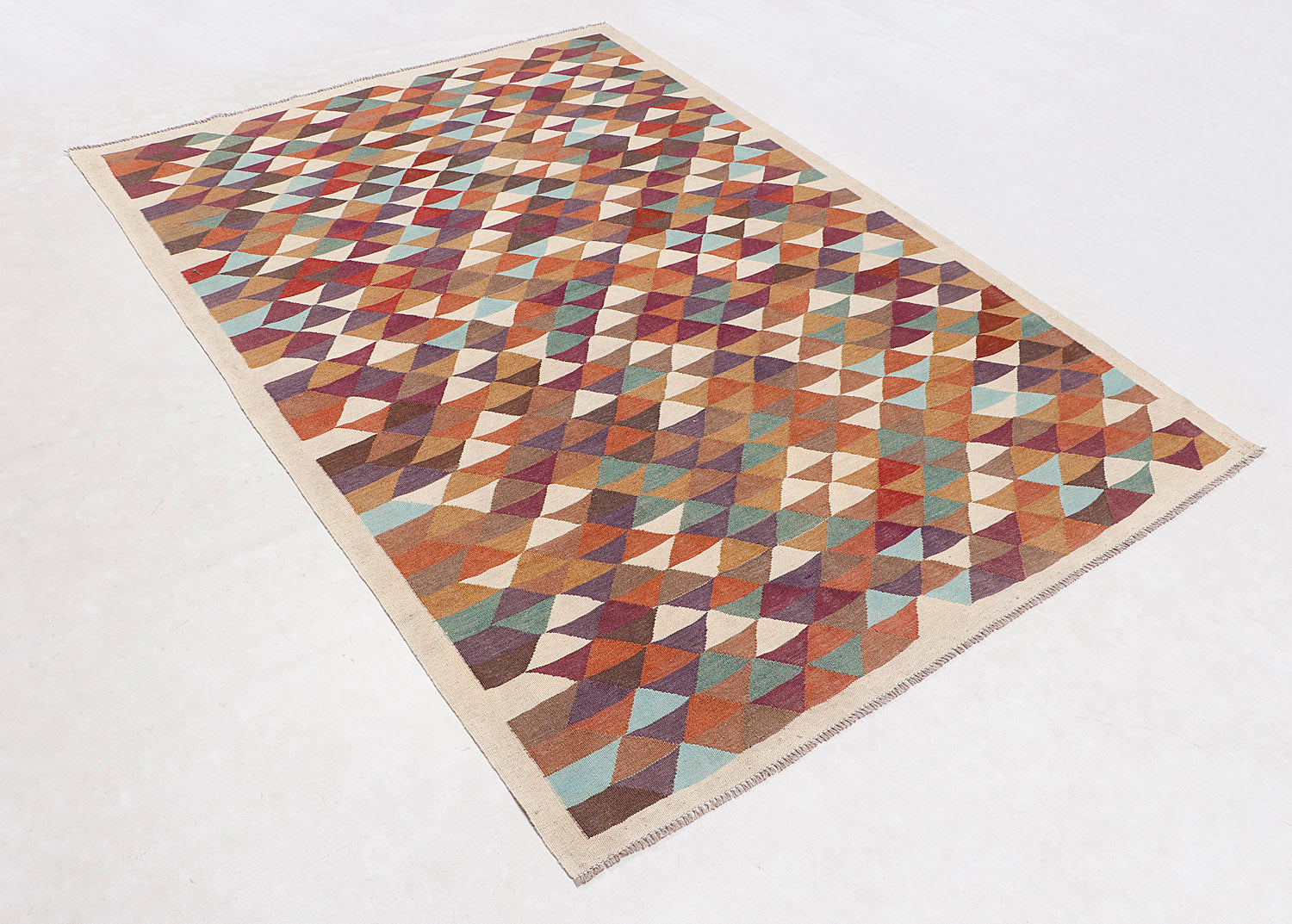 5' 6" X 8' Multy Handmade Veggie Dye Kilim Rug Rectangular
