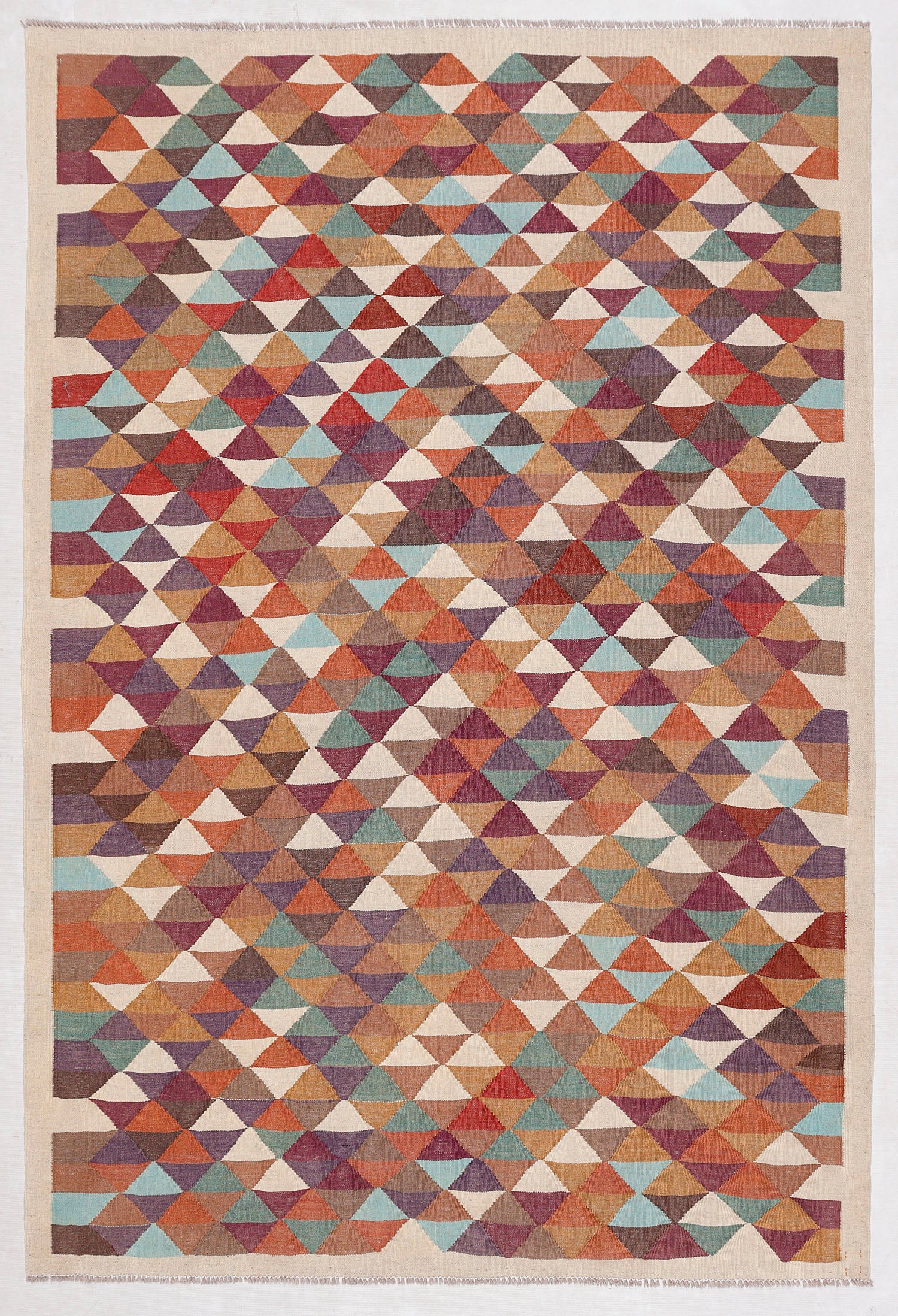 5' 6" X 8' Multy Handmade Veggie Dye Kilim Rug Rectangular