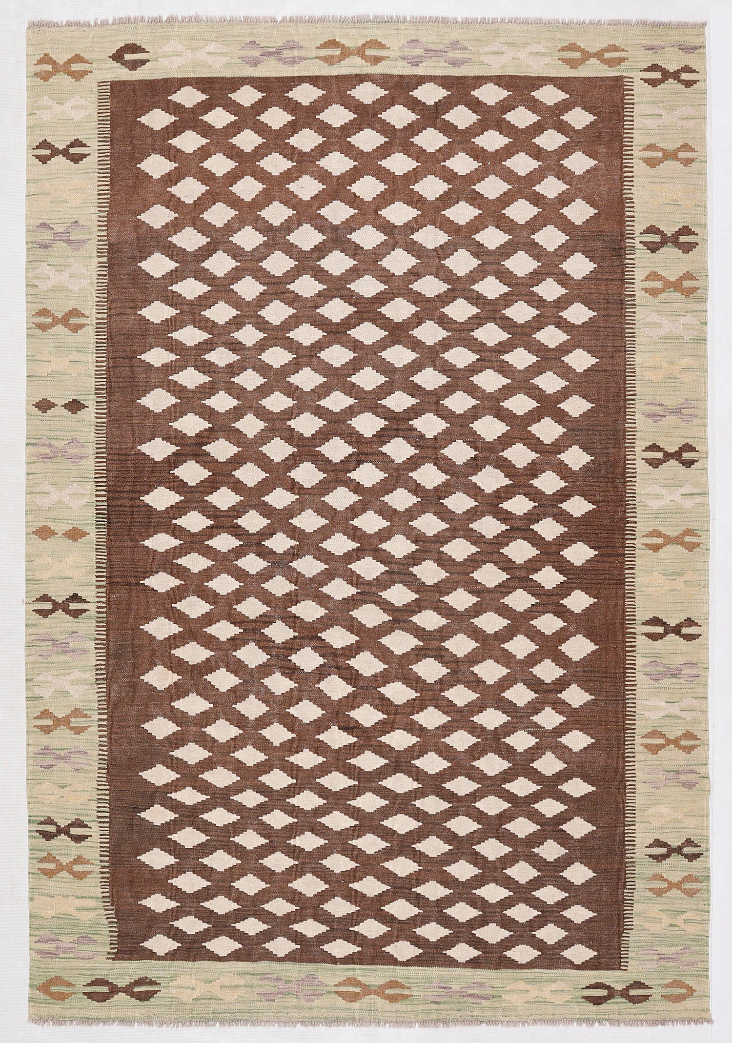 5' 6" X 8' Multy Handmade Veggie Dye Kilim Rug Rectangular