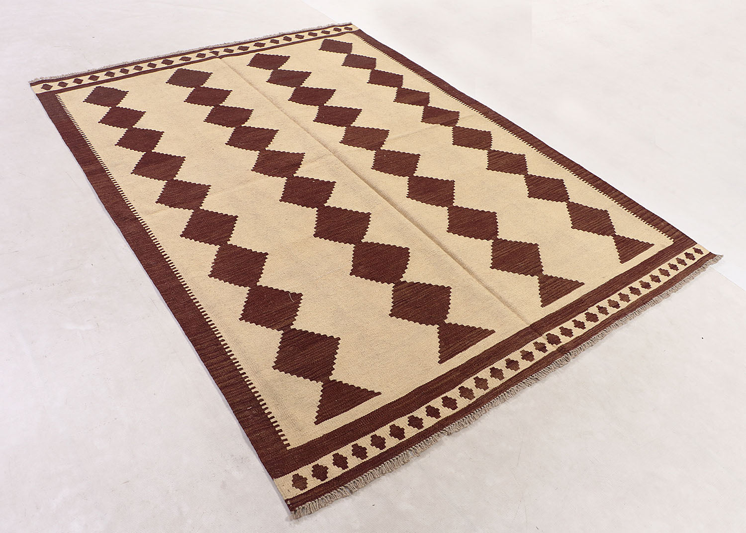 5' 6" X 8' Multy Handmade Veggie Dye Kilim Rug Rectangular