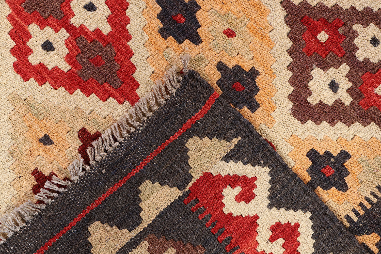 5' 6" X 8' Multy Handmade Veggie Dye Kilim Rug Rectangular