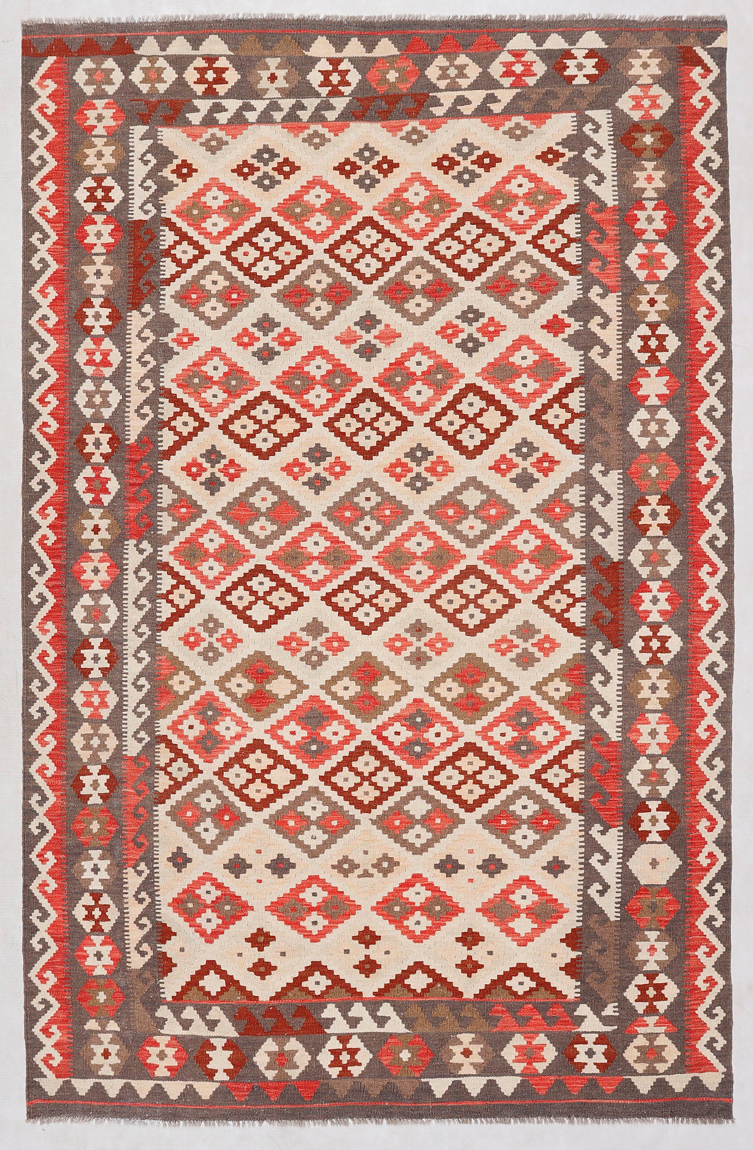 5' 6" X 8' Multy Handmade Veggie Dye Kilim Rug Rectangular
