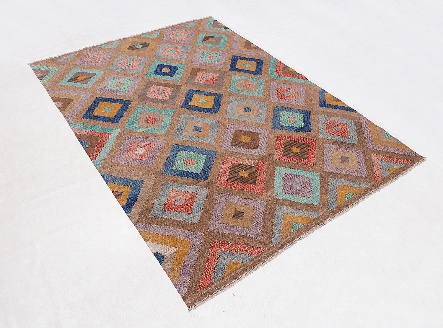 5' 6" X 8' Multy Handmade Veggie Dye Kilim Rug Rectangular