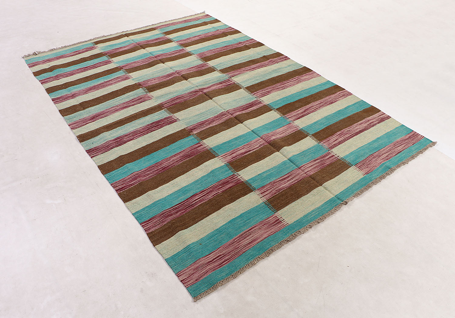 5' 6" X 8' Multy Handmade Veggie Dye Kilim Rug Rectangular
