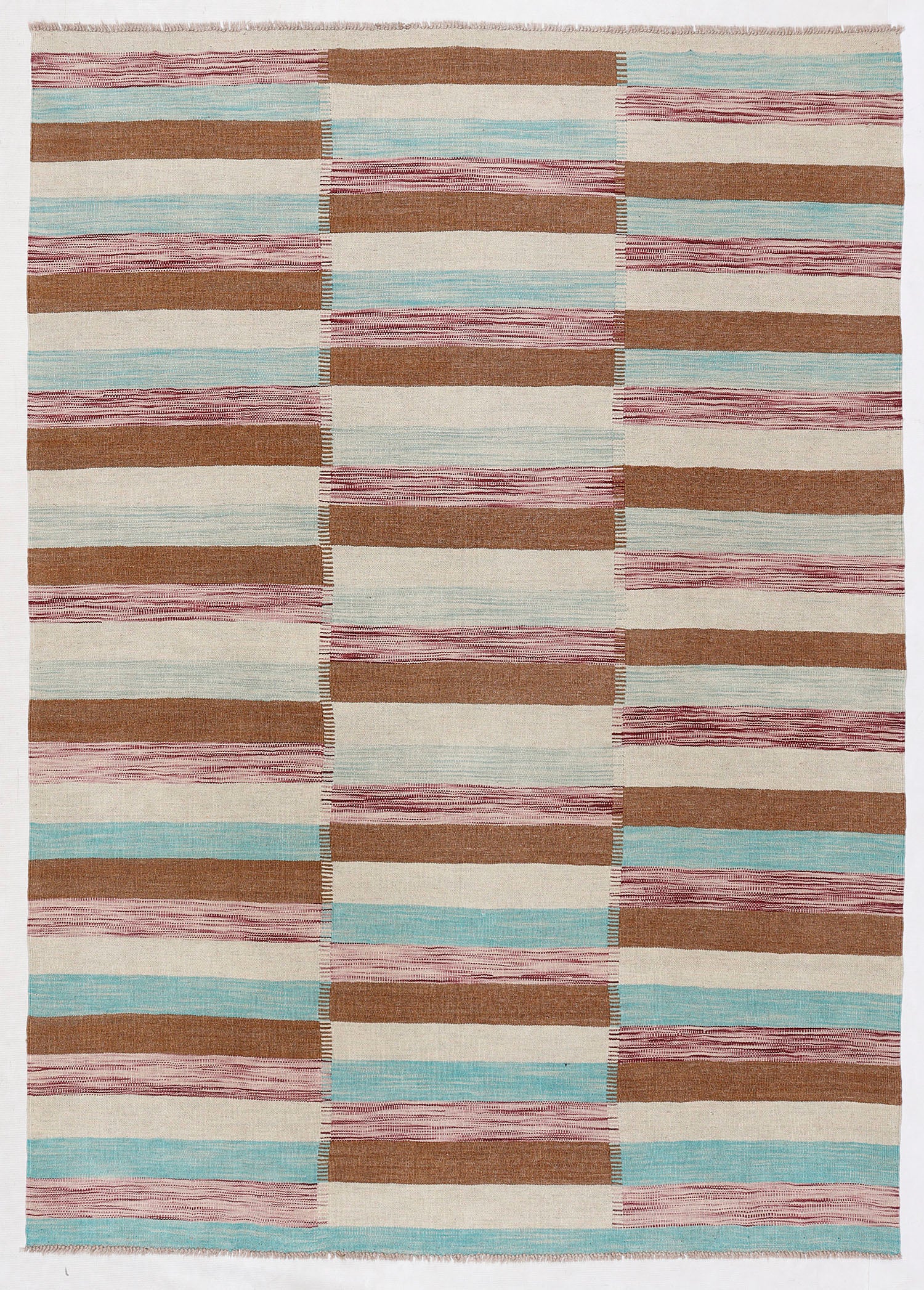 5' 6" X 8' Multy Handmade Veggie Dye Kilim Rug Rectangular