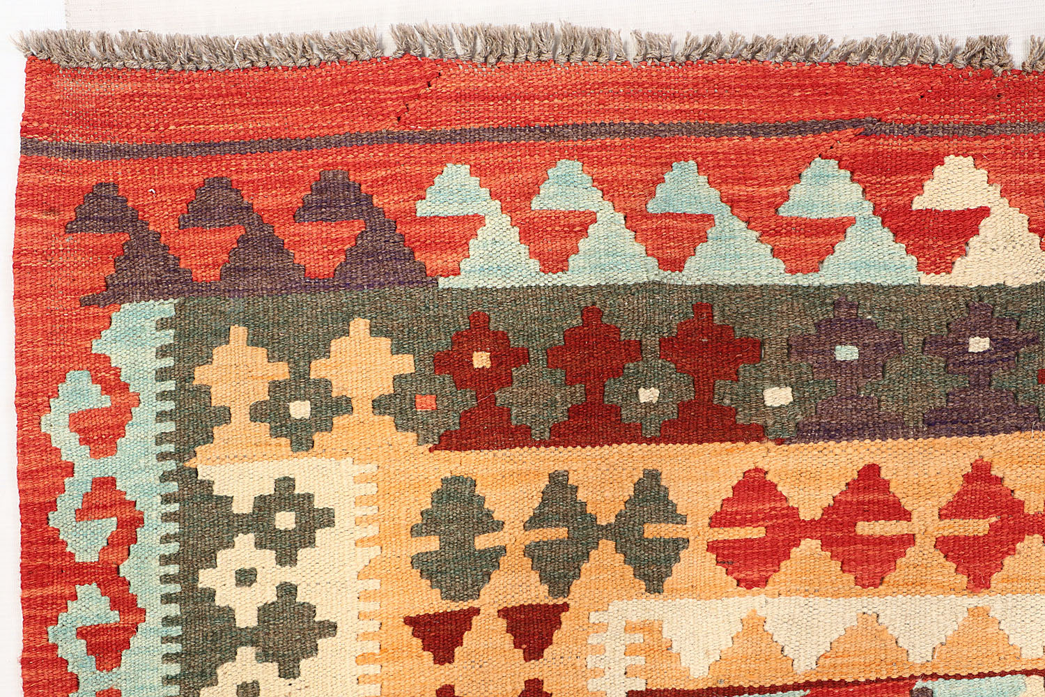 5' 6" X 8' Multy Handmade Veggie Dye Kilim Rug Rectangular