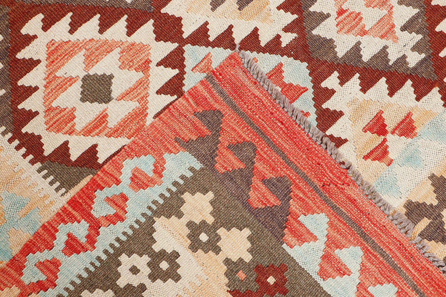 5' 6" X 8' Multy Handmade Veggie Dye Kilim Rug Rectangular