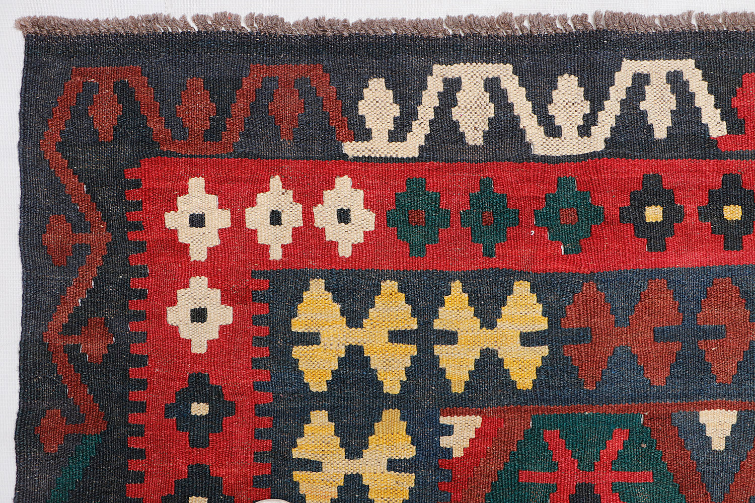 6' 6"X 10' Multy Handmade Veggie Dye Kilim Rug Rectangular