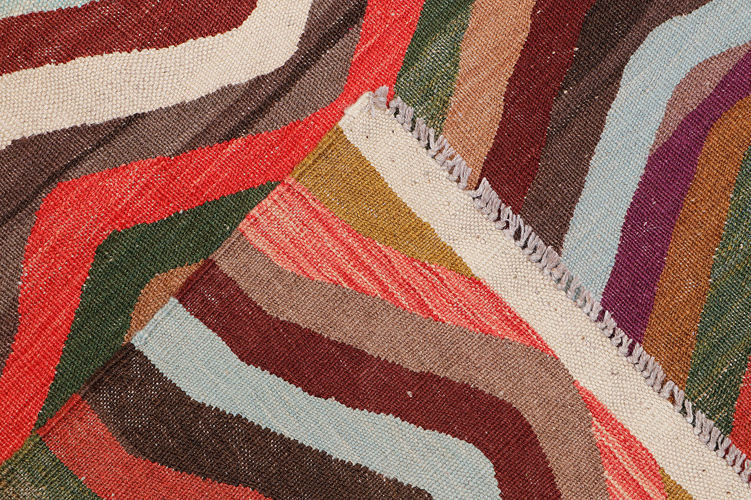 6' 6"X 10' Multy Handmade Veggie Dye Kilim Rug Rectangular