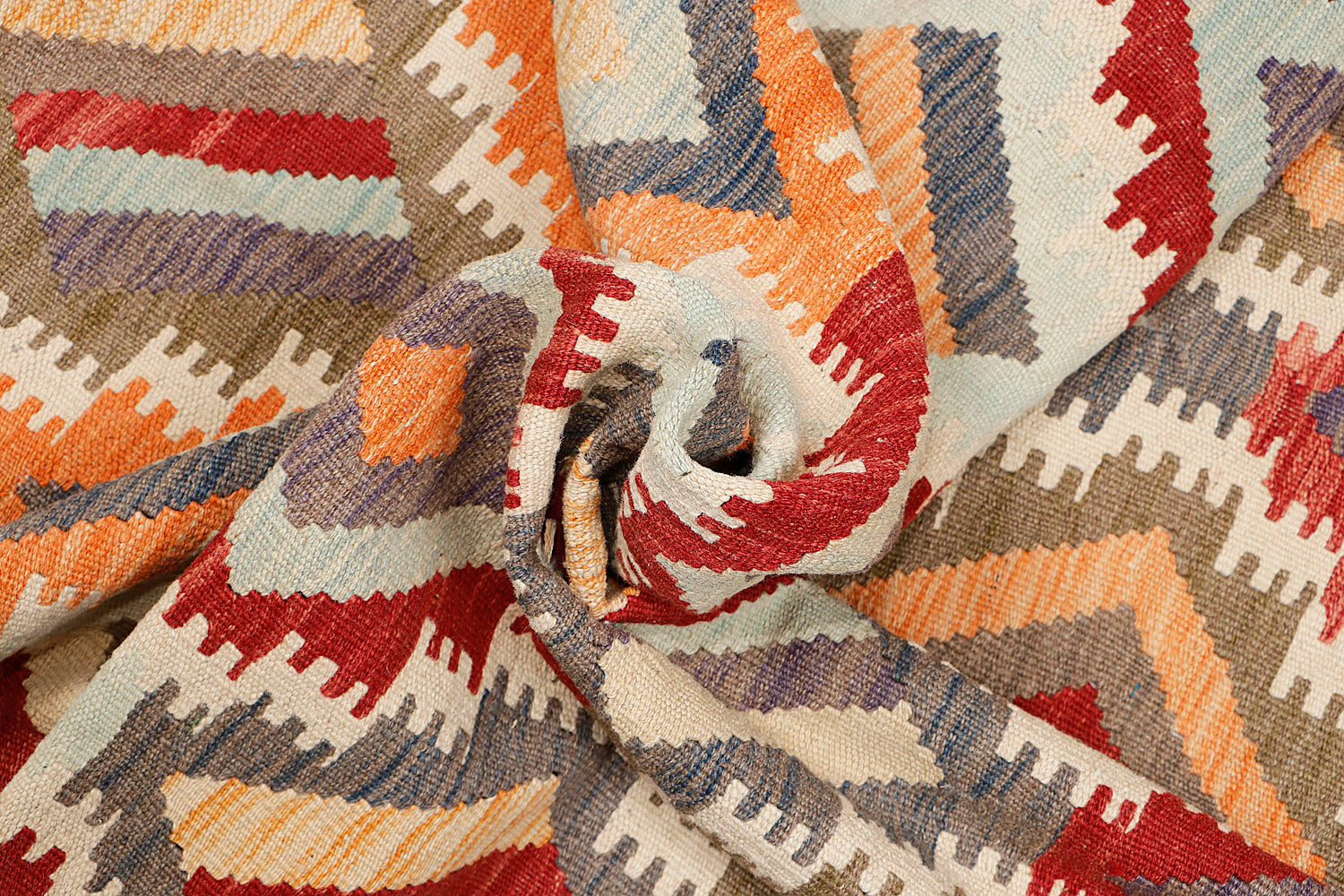 6' 6"X 10' Multy Handmade Veggie Dye Kilim Rug Rectangular