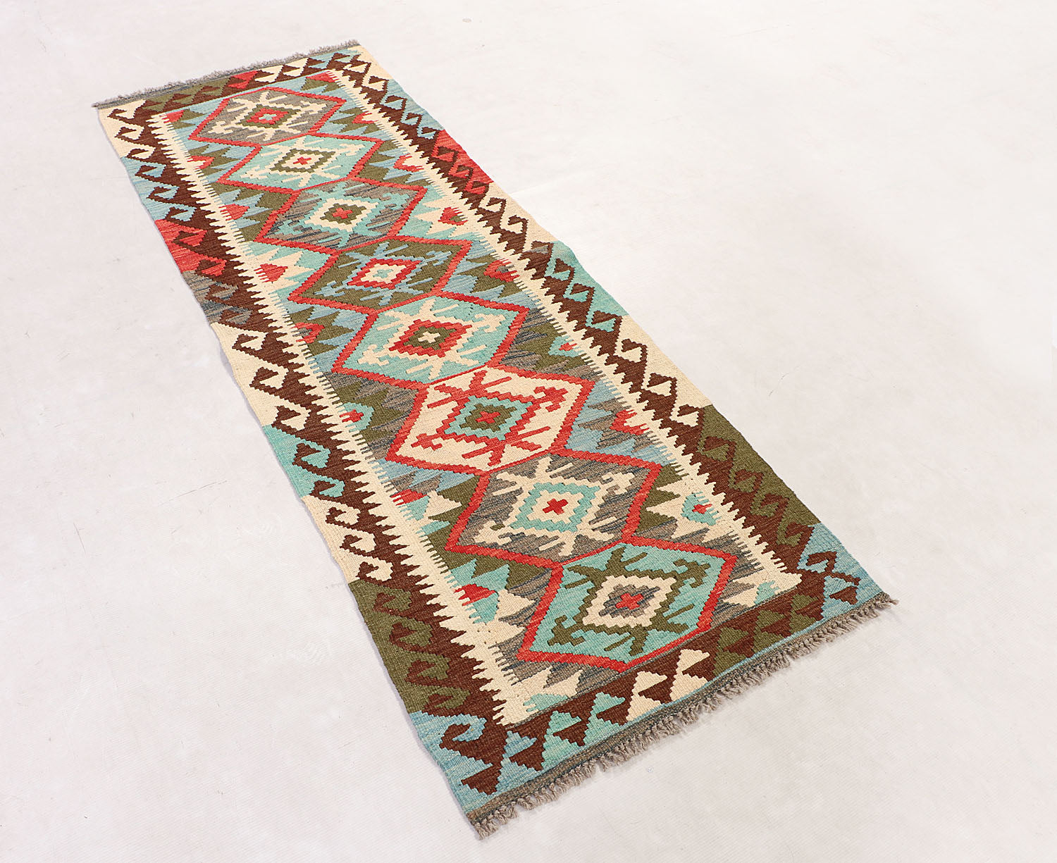 Multy Handmade Veggie Dye Kilim Rug Runner
