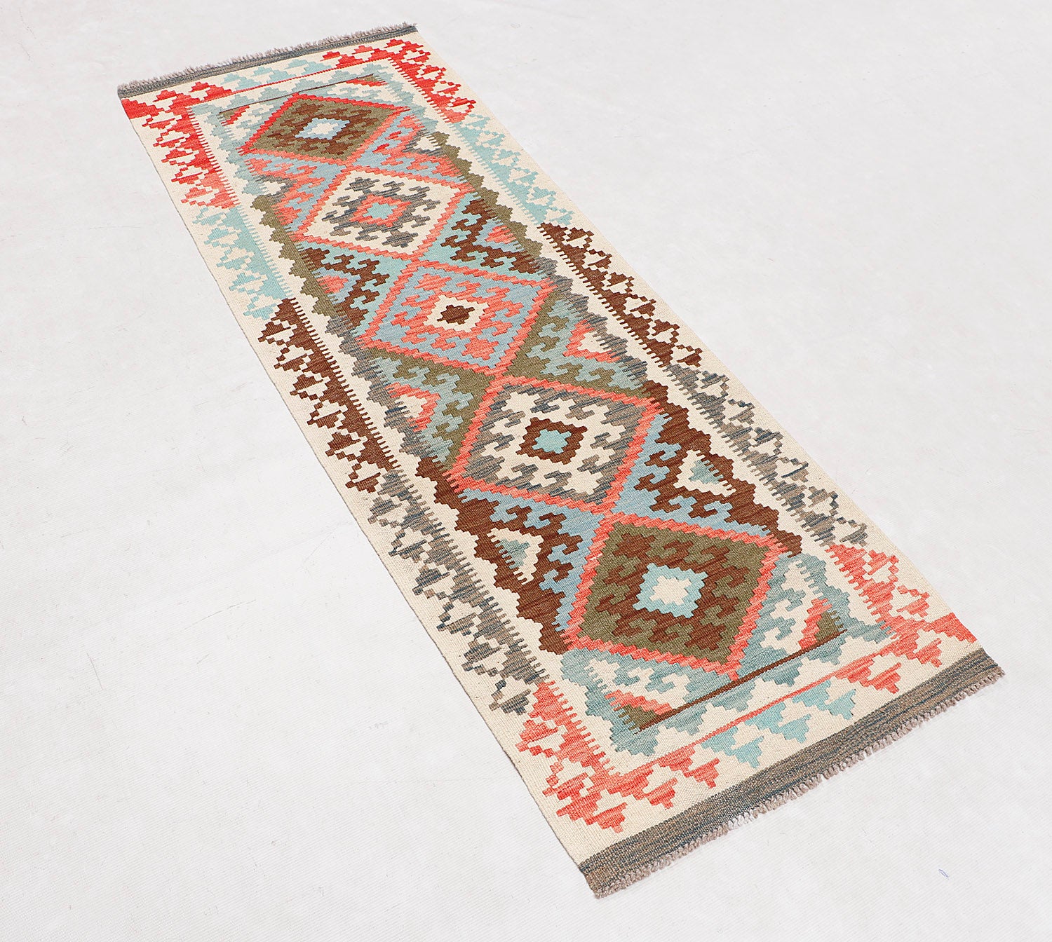 Multy Handmade Veggie Dye Kilim Rug Runner