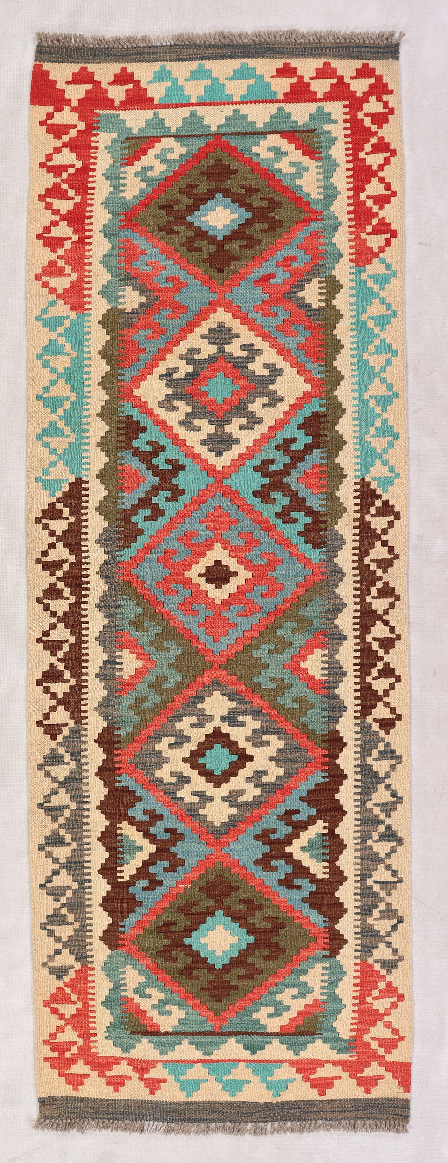 Multy Handmade Veggie Dye Kilim Rug Runner