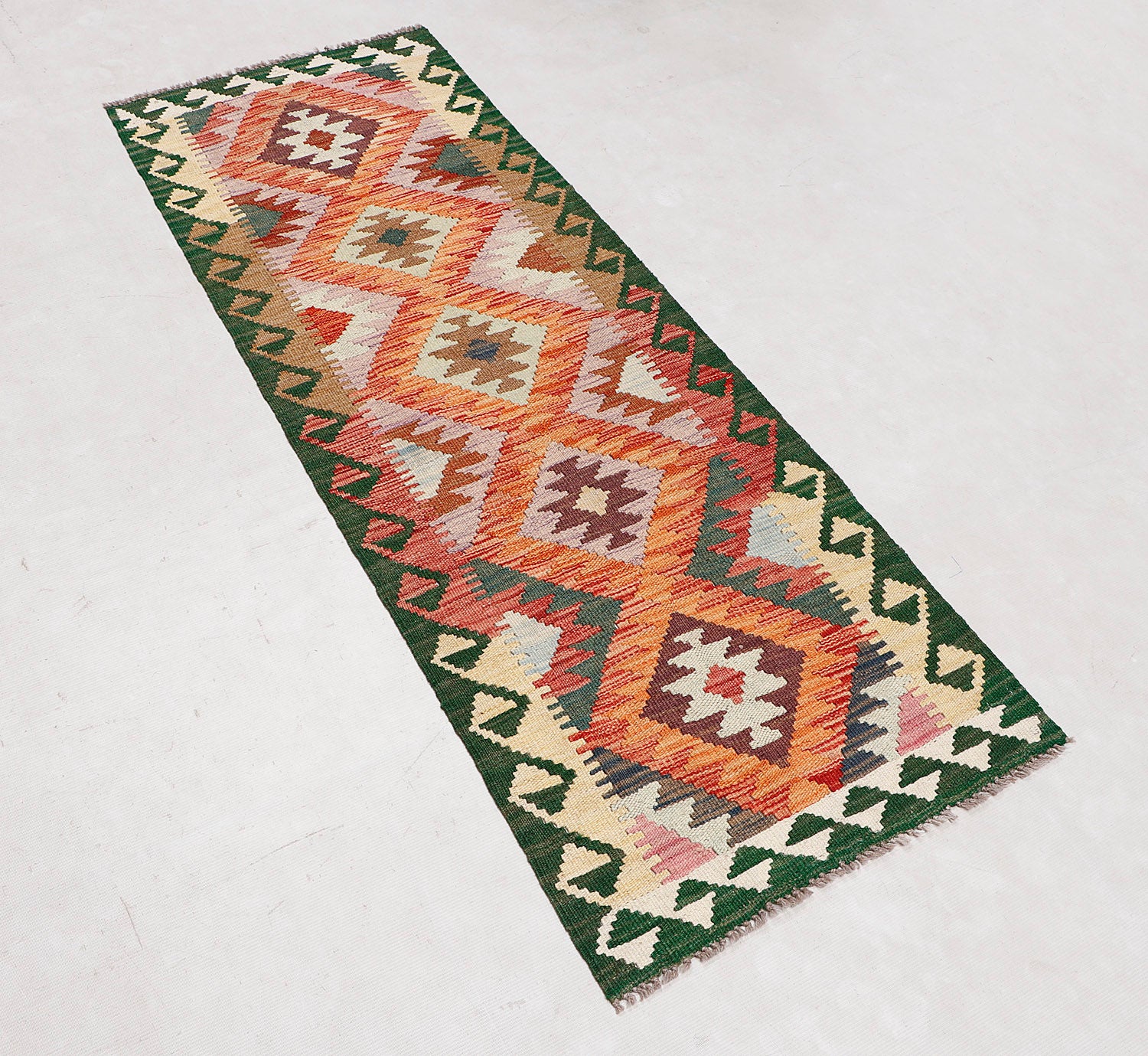 Multy Handmade Veggie Dye Kilim Rug Runner