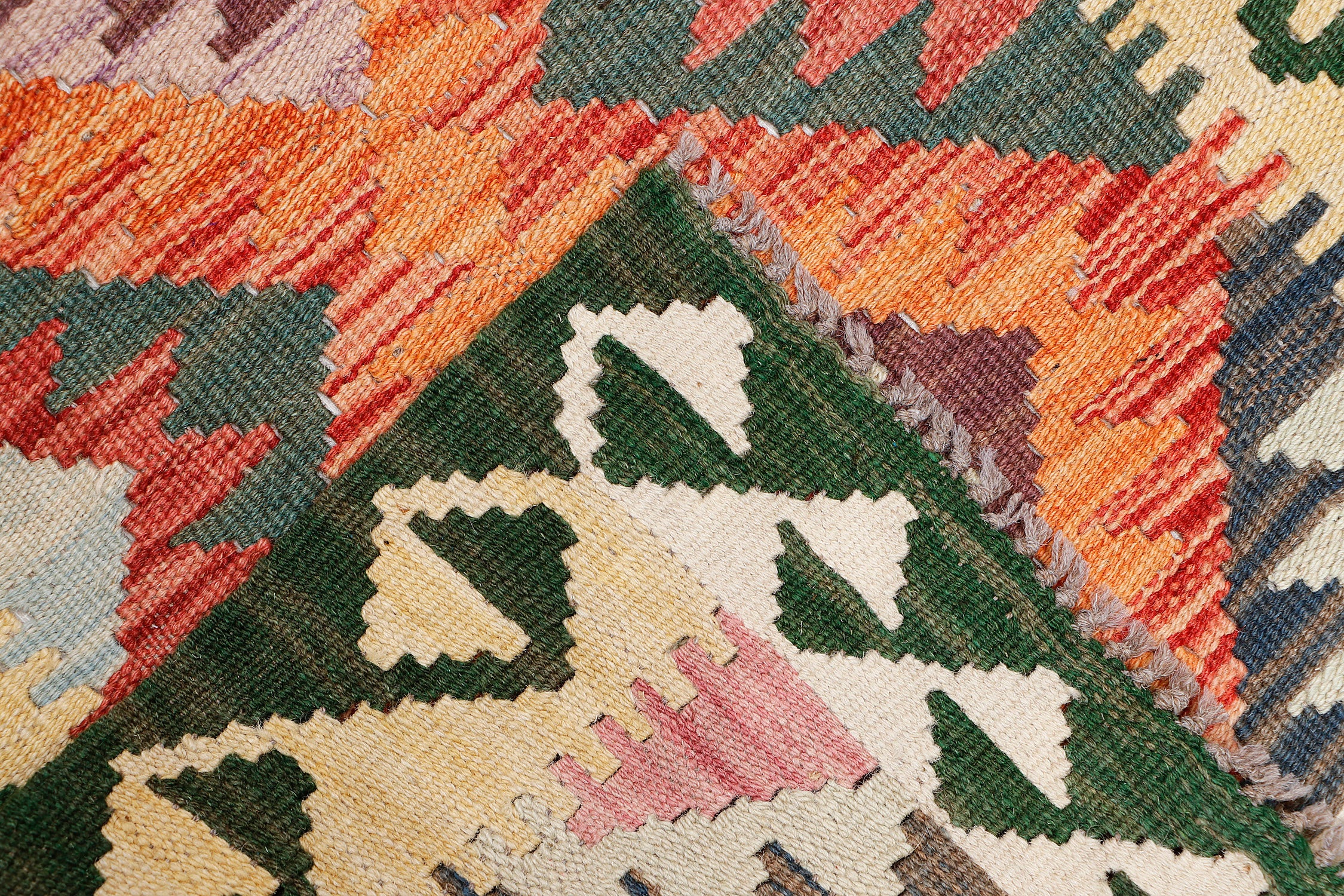 Multy Handmade Veggie Dye Kilim Rug Runner