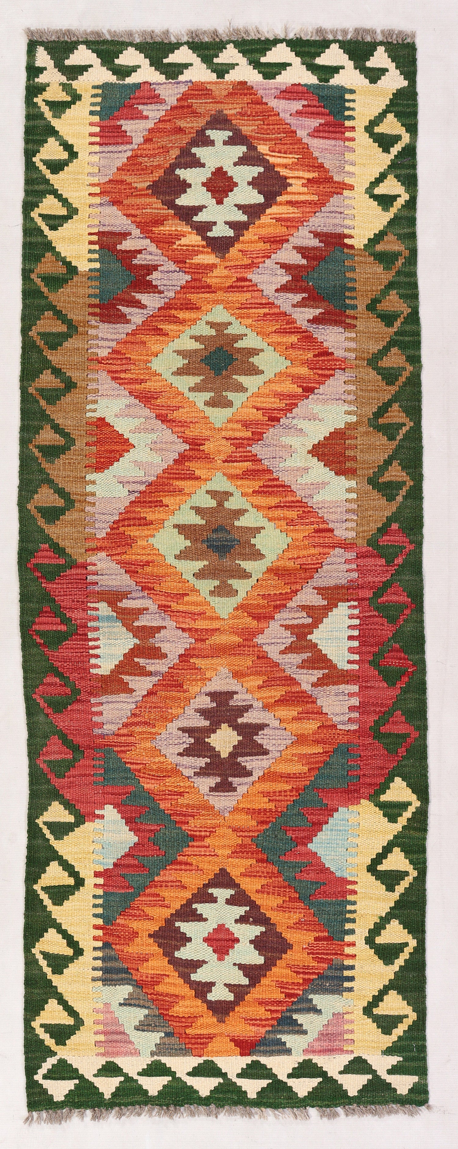 Multy Handmade Veggie Dye Kilim Rug Runner