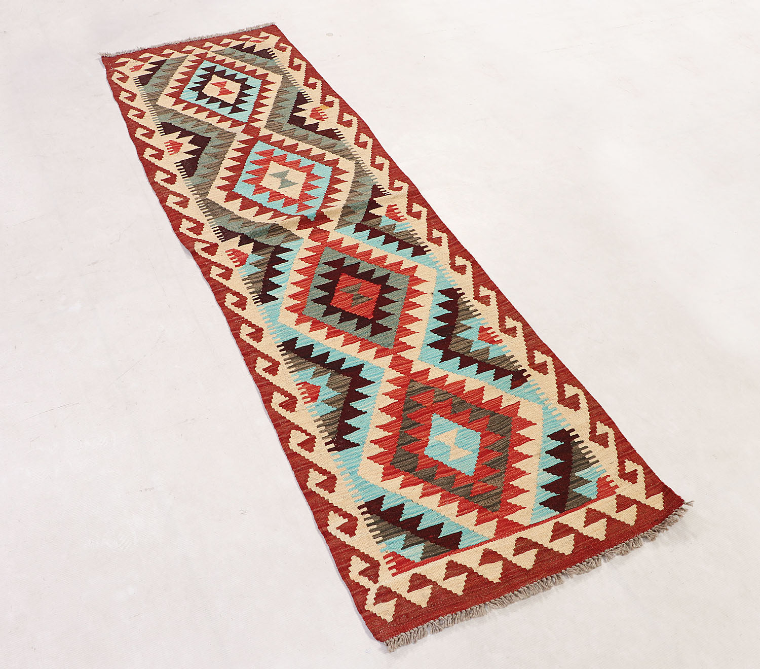Multy Handmade Veggie Dye Kilim Rug Runner