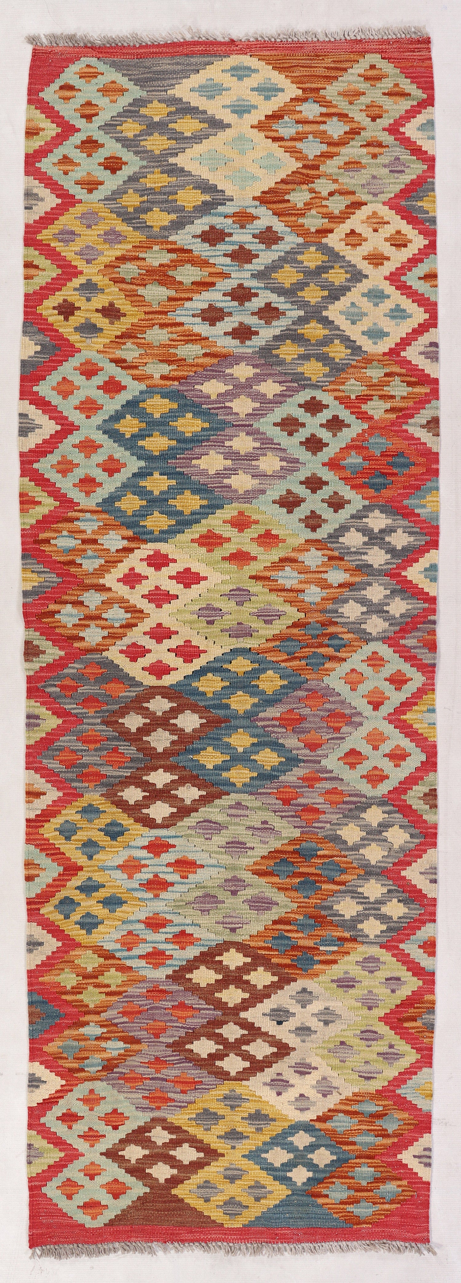 Multy Handmade Veggie Dye Kilim Rug Runner