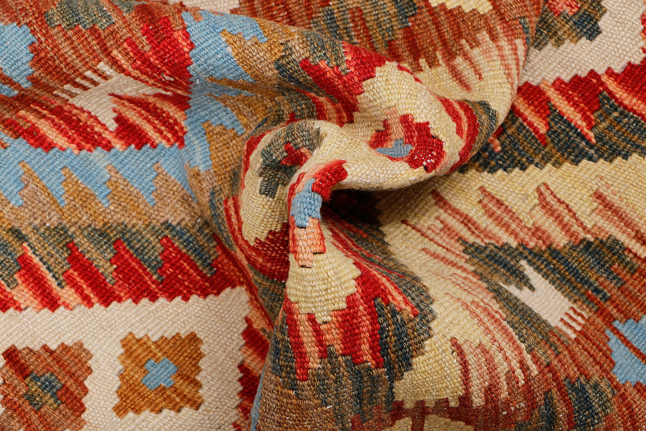 Multy Handmade Veggie Dye Kilim Rug Runner