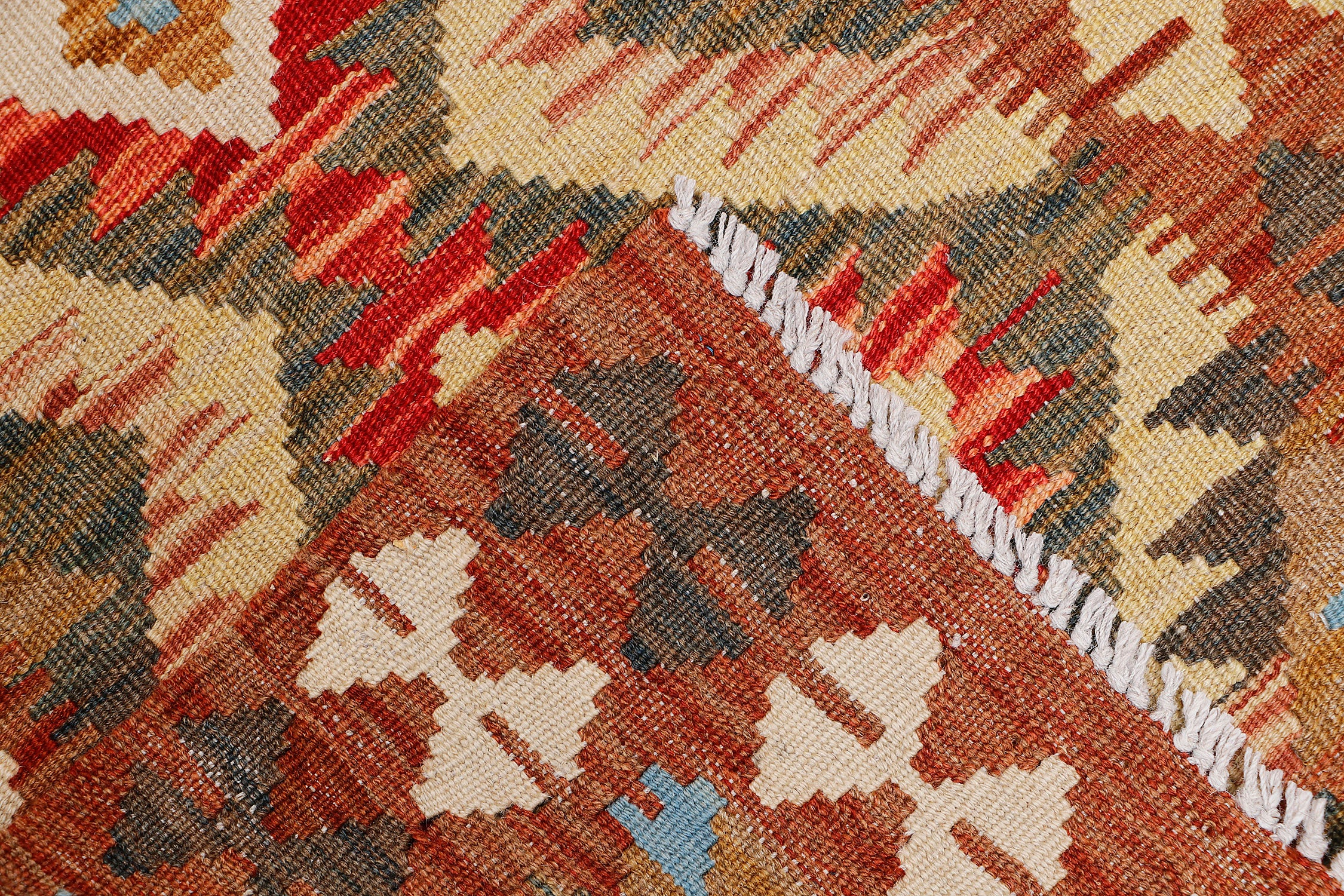 Multy Handmade Veggie Dye Kilim Rug Runner