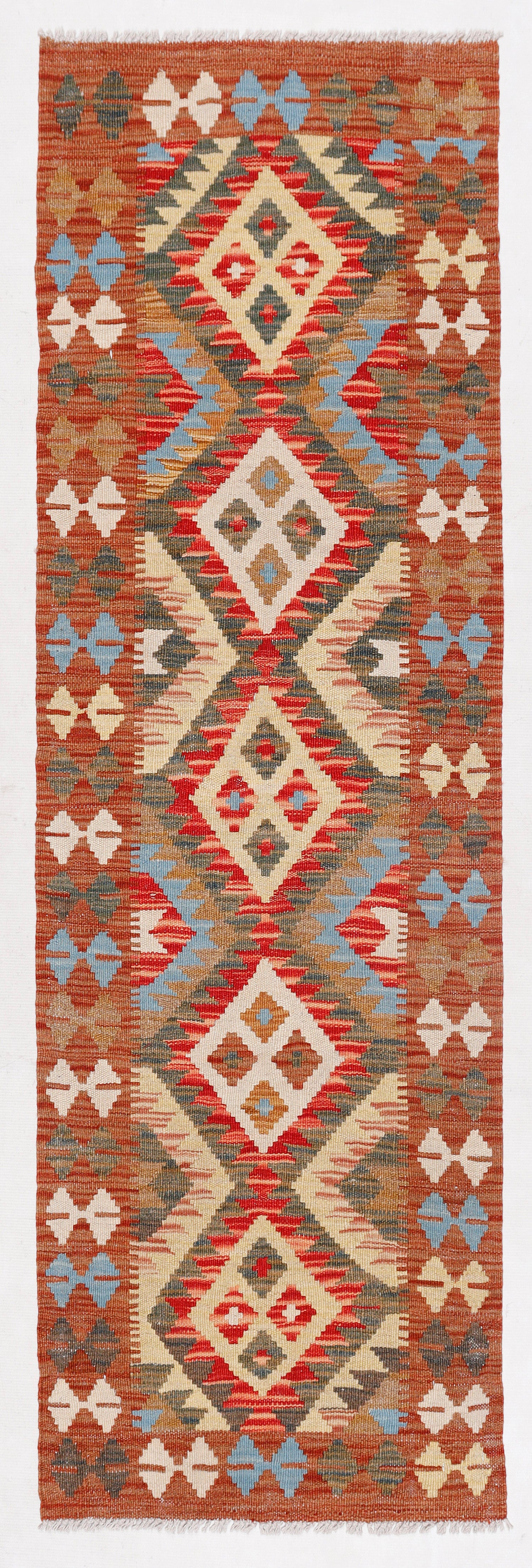 Multy Handmade Veggie Dye Kilim Rug Runner