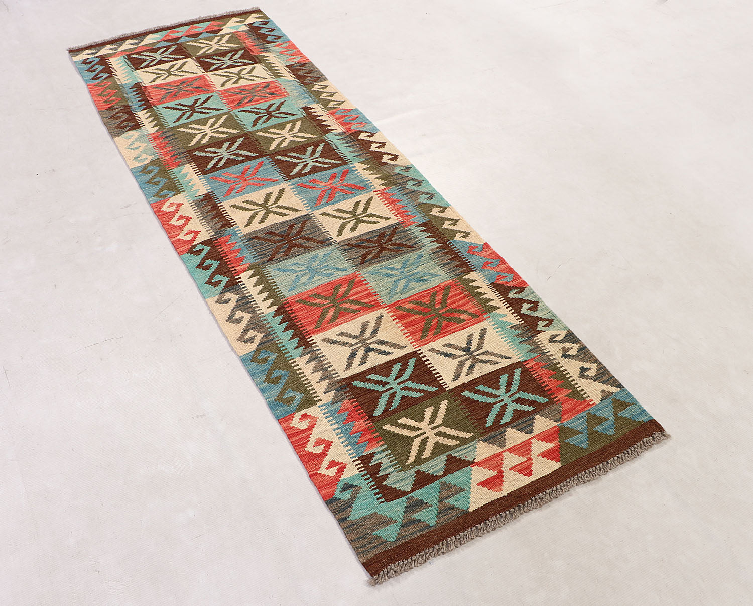 Multy Handmade Veggie Dye Kilim Rug Runner