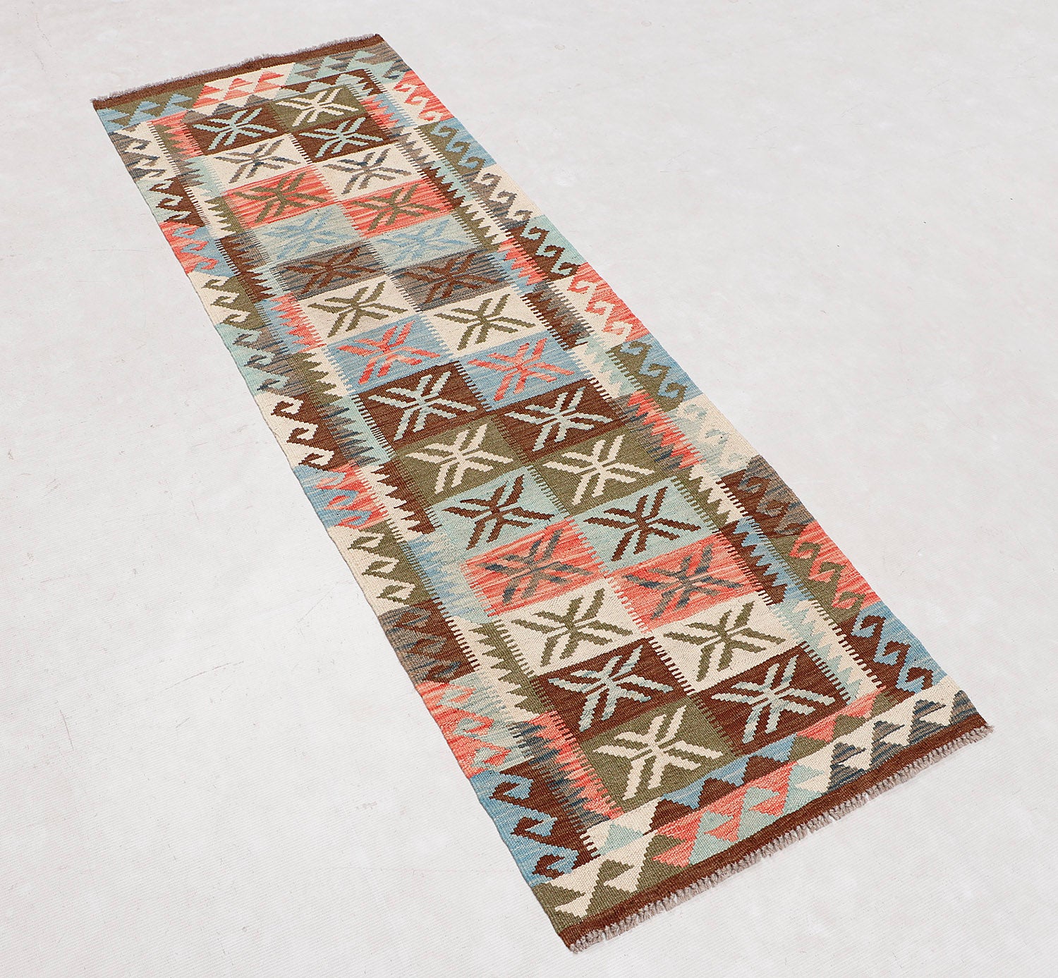 Multy Handmade Veggie Dye Kilim Rug Runner