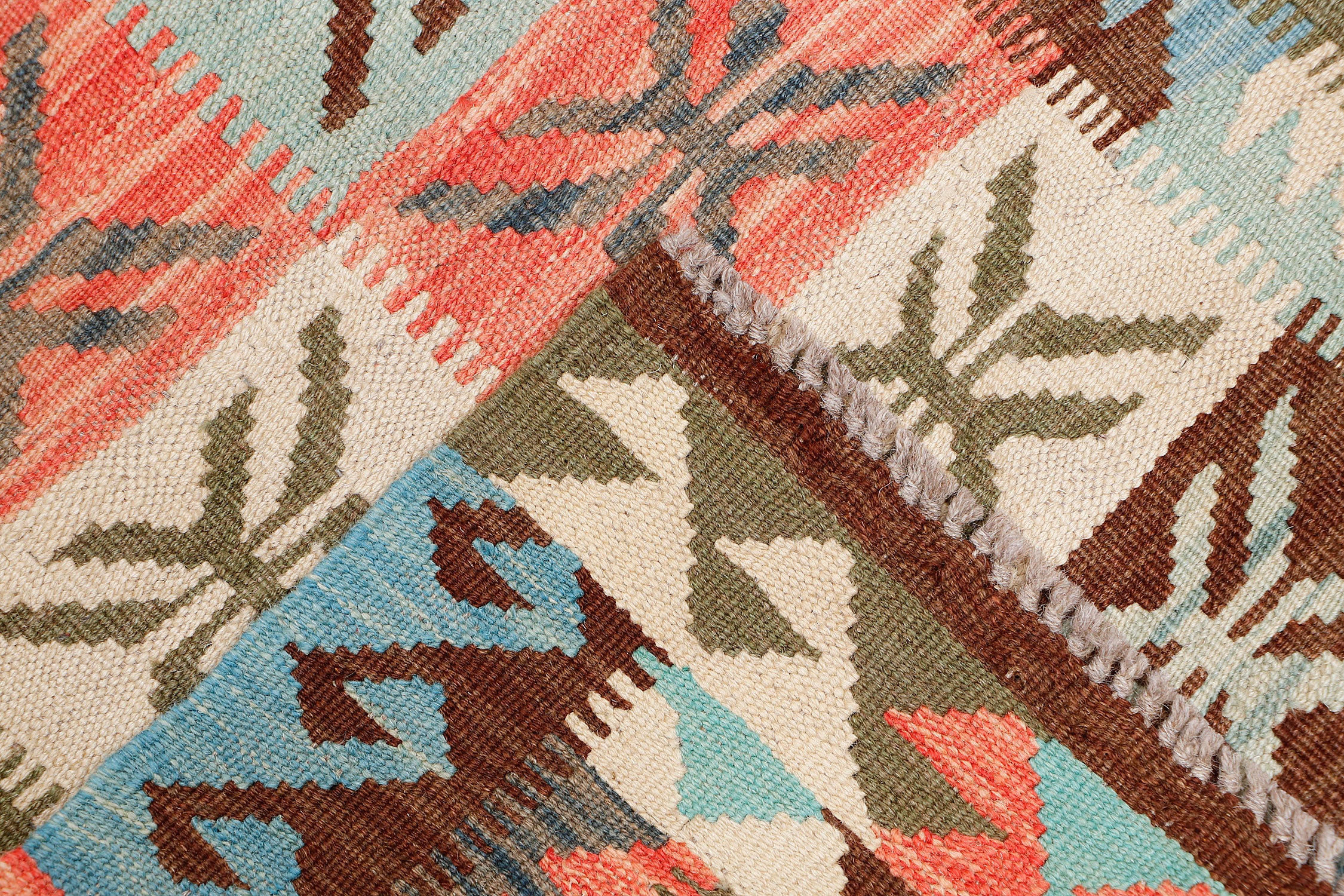 Multy Handmade Veggie Dye Kilim Rug Runner
