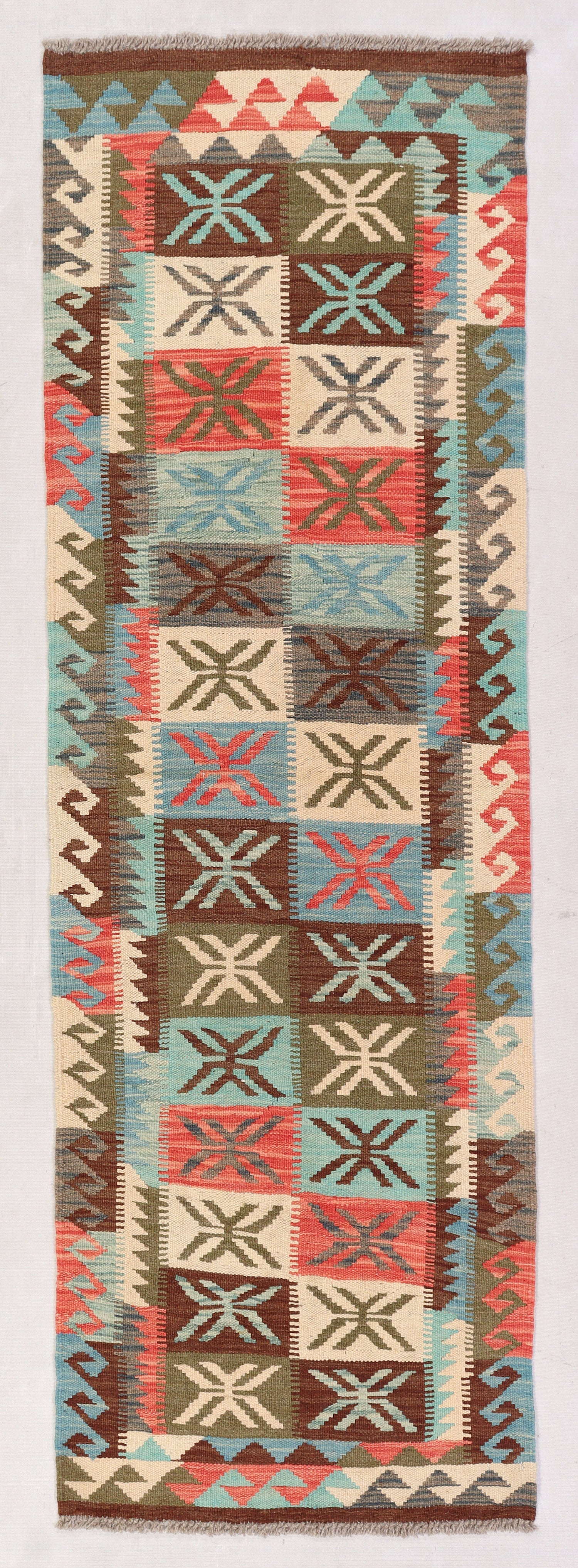 Multy Handmade Veggie Dye Kilim Rug Runner