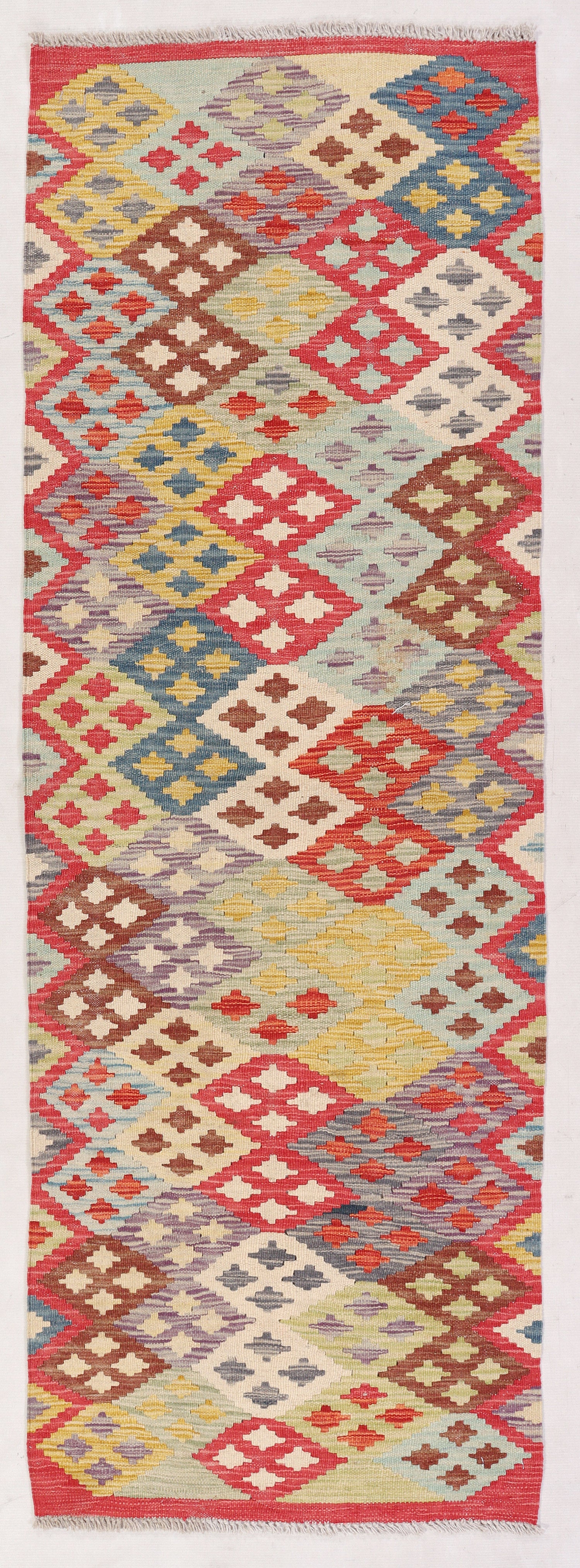 Multy Handmade Veggie Dye Kilim Rug Runner