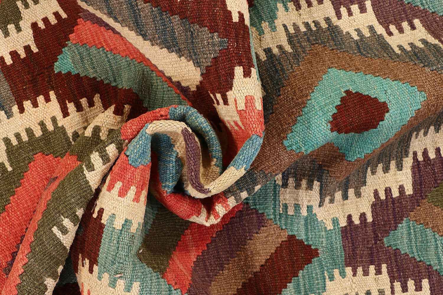 3' X 10' Multy Handmade Veggie Dye Kilim Rug Runner