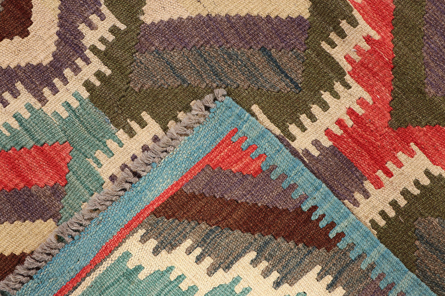 3' X 10' Multy Handmade Veggie Dye Kilim Rug Runner