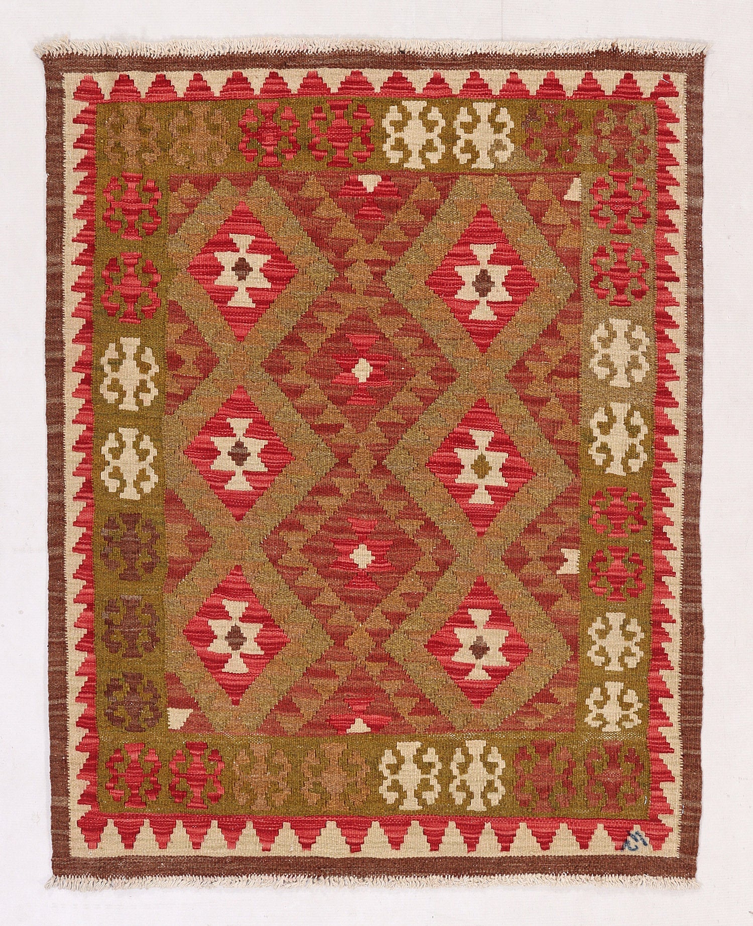 3' 3" X 3' 3'' Multy Handmade Veggie Dye Kilim Rug Square