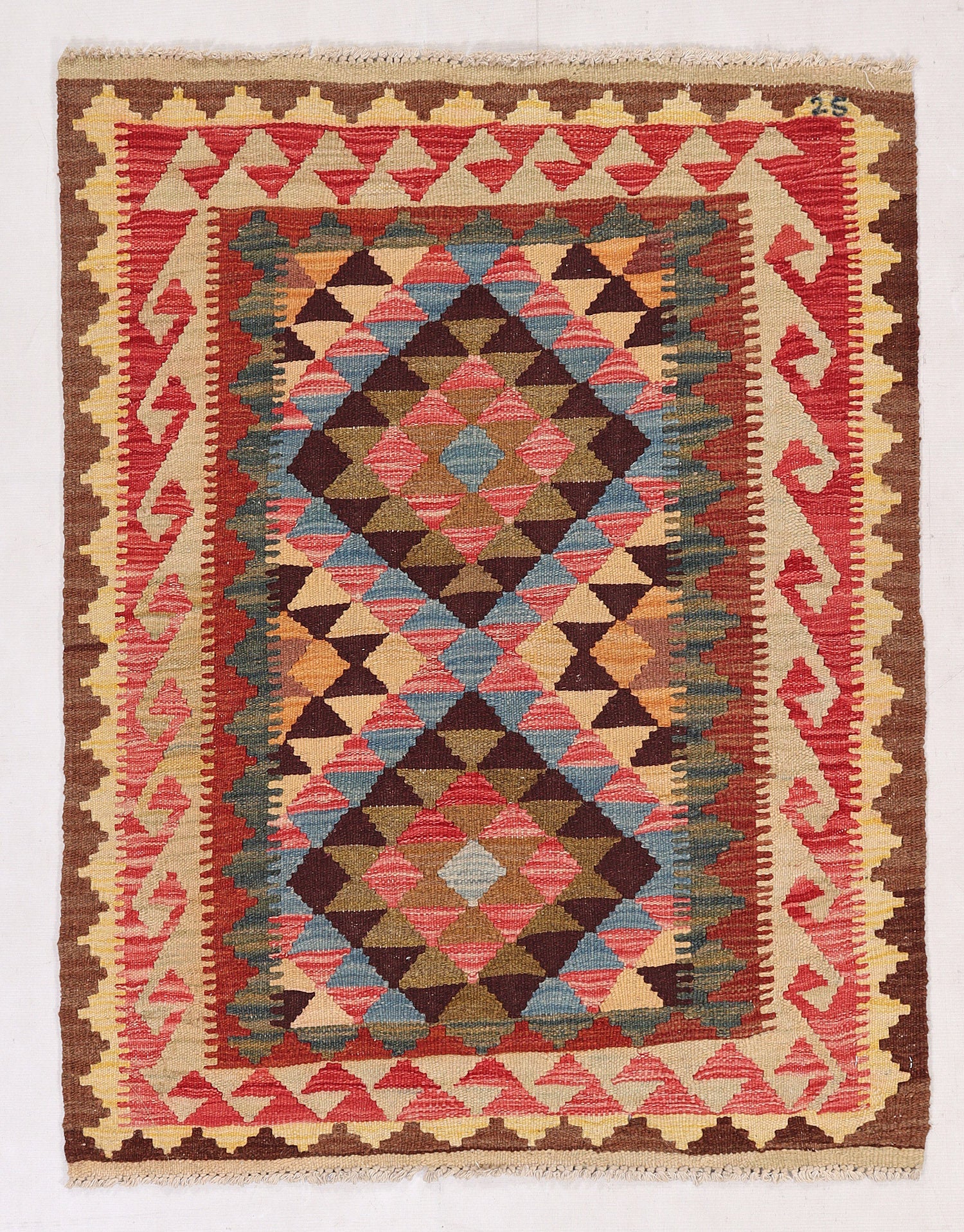 3' 3" X 3' 3'' Multy Handmade Veggie Dye Kilim Rug Square