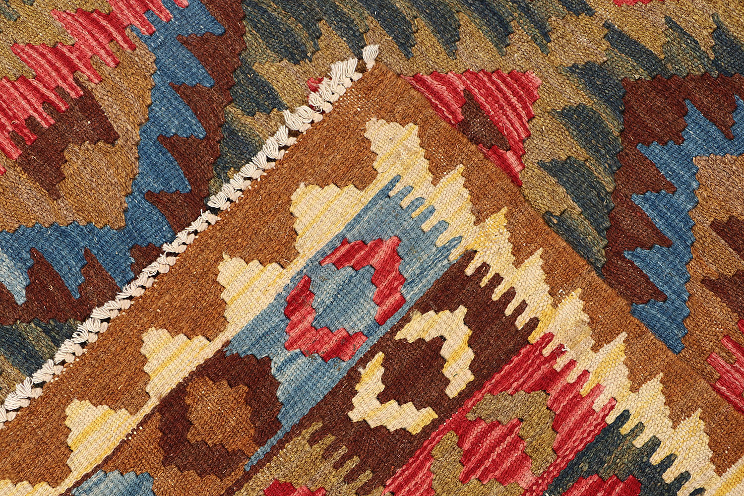2' 6" x 4' Multy Handmade Veggie Dye Kilim Rug Rectangular
