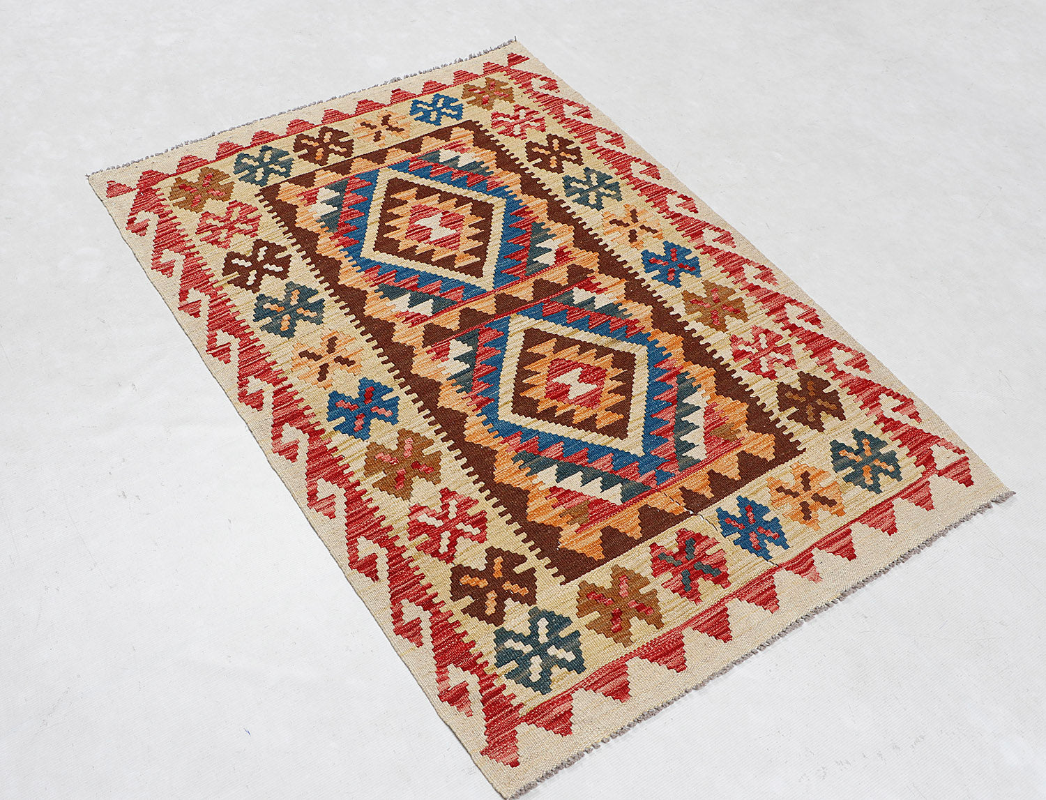 3' X 5' Multy Handmade Veggie Dye Kilim Rug Rectangular