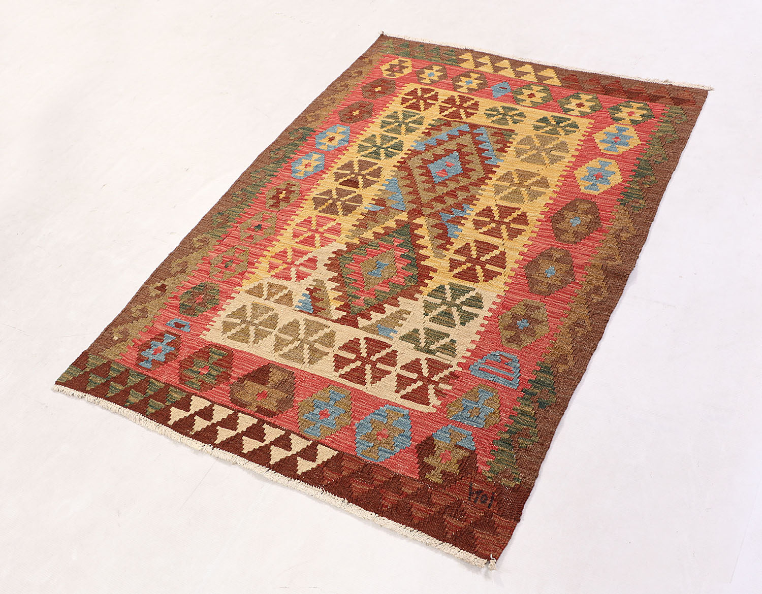 3' X 5' Multy Handmade Veggie Dye Kilim Rug Rectangular