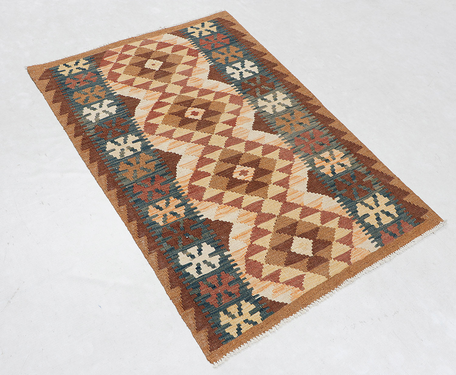 3' X 5' Multy Handmade Veggie Dye Kilim Rug Rectangular