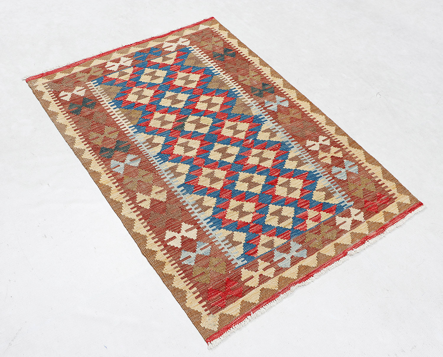 3' X 5' Multy Handmade Veggie Dye Kilim Rug Rectangular