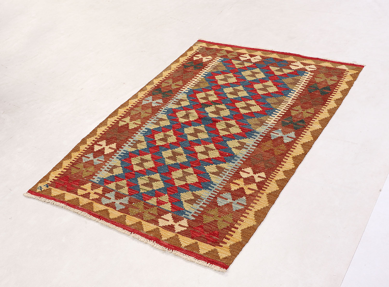 3' X 5' Multy Handmade Veggie Dye Kilim Rug Rectangular