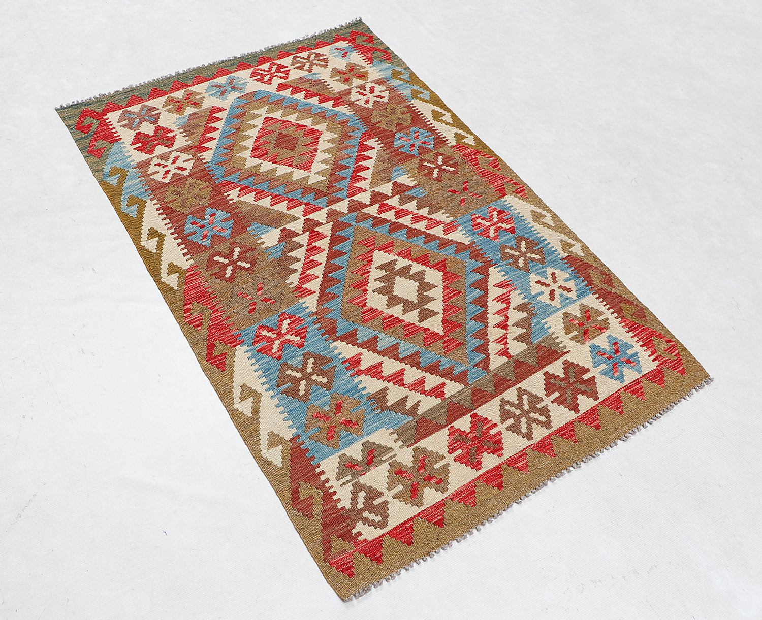 3' X 5' Multy Handmade Veggie Dye Kilim Rug Rectangular