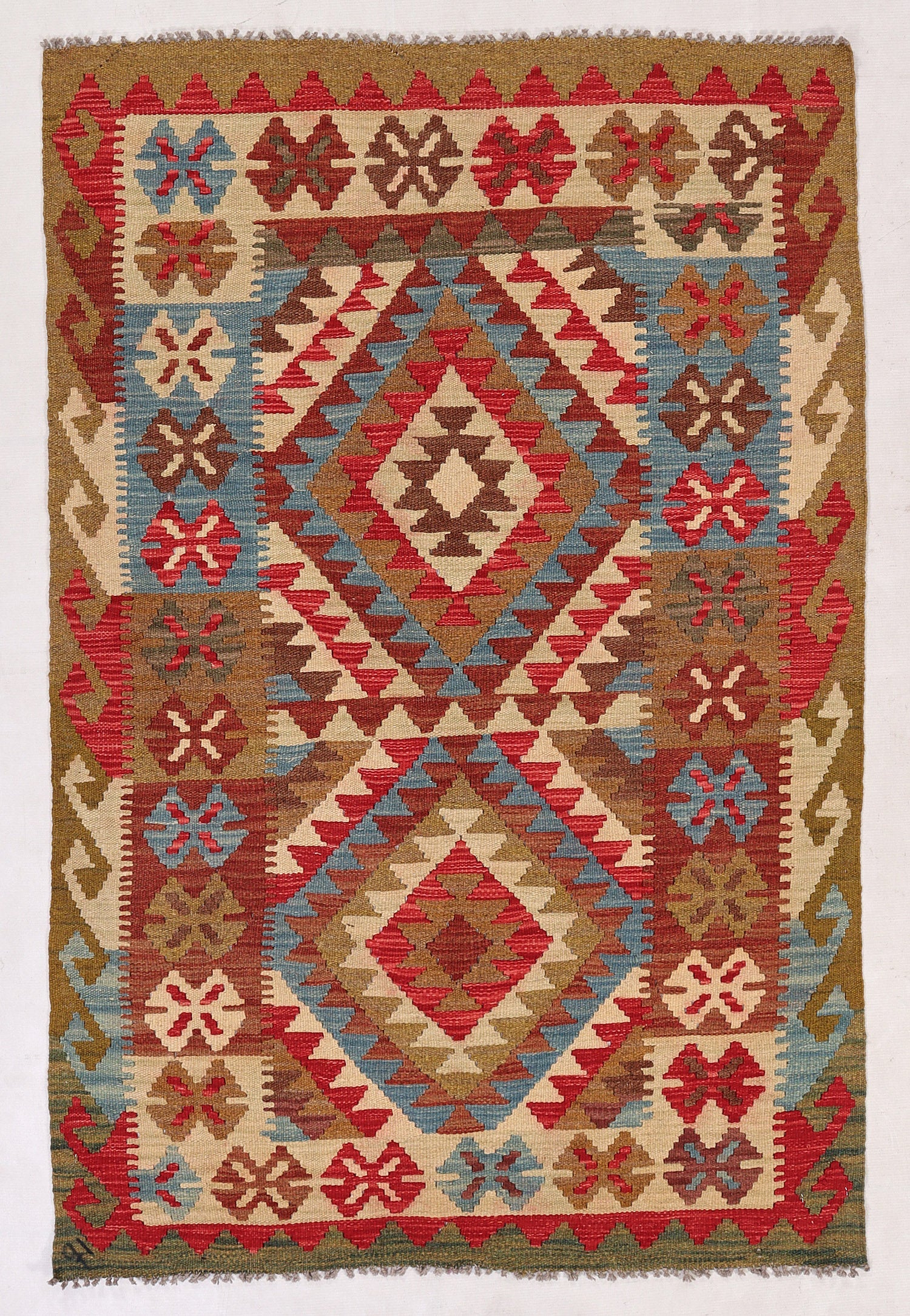 3' X 5' Multy Handmade Veggie Dye Kilim Rug Rectangular