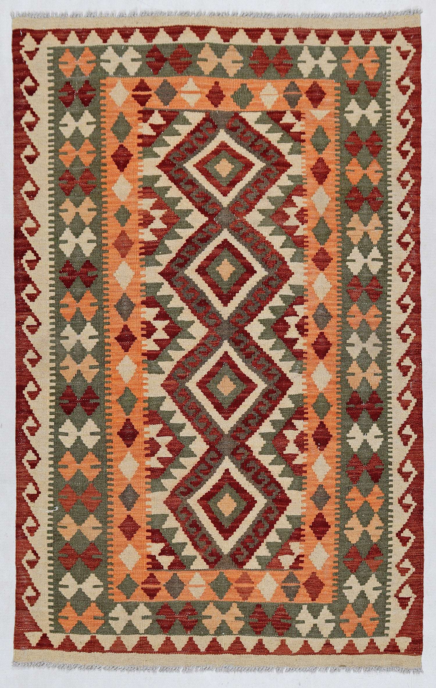 3' X 5' Multy Handmade Veggie Dye Kilim Rug Rectangular