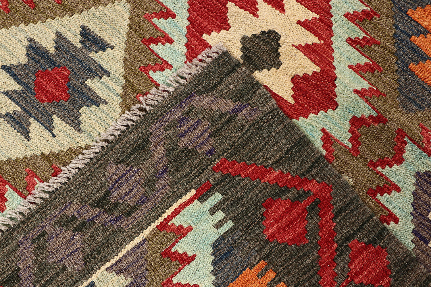 3' X 5' Multy Handmade Veggie Dye Kilim Rug Rectangular