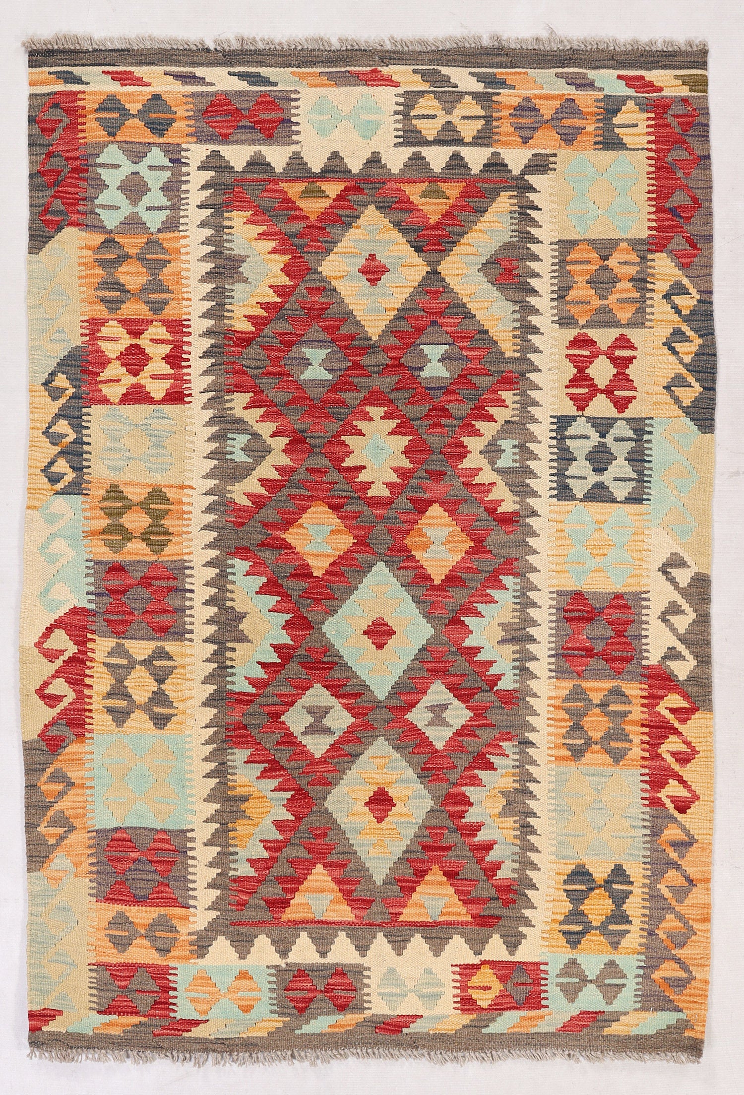 3' X 5' Multy Handmade Veggie Dye Kilim Rug Rectangular